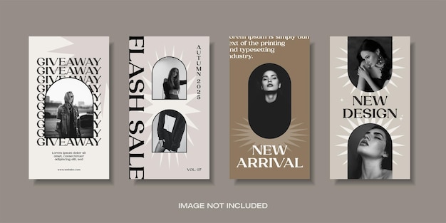 trendy and unique fashion social media stories template premium vector