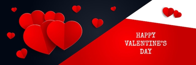 Vector trendy valentijnsdag groet banner. vectorillustratie voor online winkels, sociale netwerken