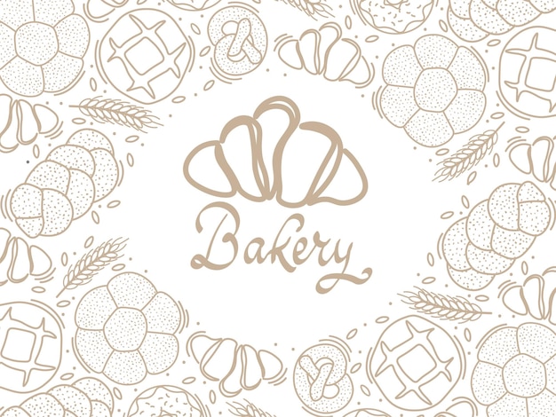 Trendy vector design for bakery or cafe