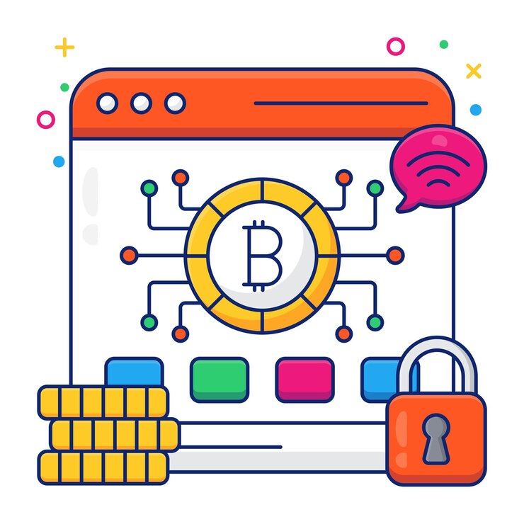 Vector trendy vector design of bitcoin website