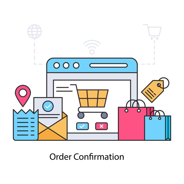 A trendy vector design of order confirmation