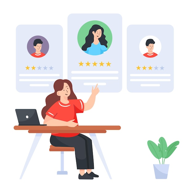 a trendy vector of online job consultancy