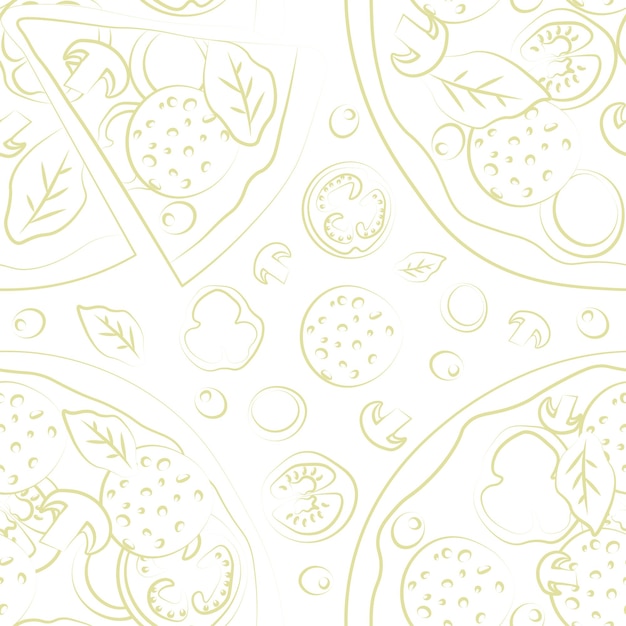 Trendy vector pizza pattern for pizzeria