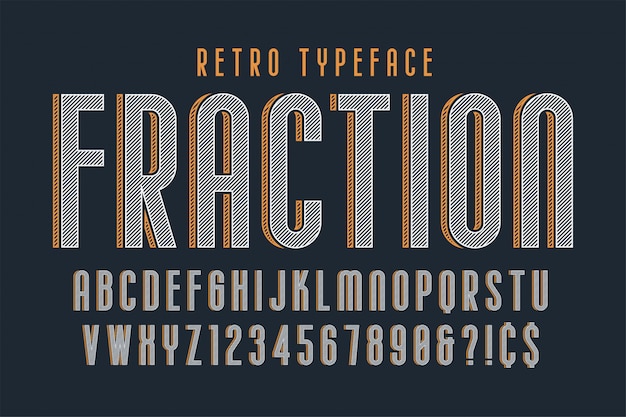 Trendy vintage display lettertype, alfabet, lettertype