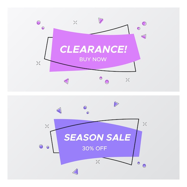 Trendy violet flat sale tags in rectangle shape