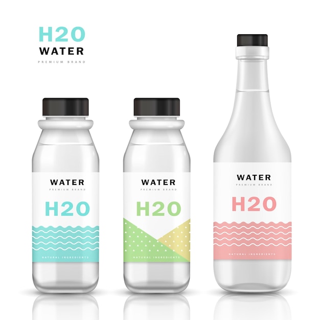 Trendy water bottle template