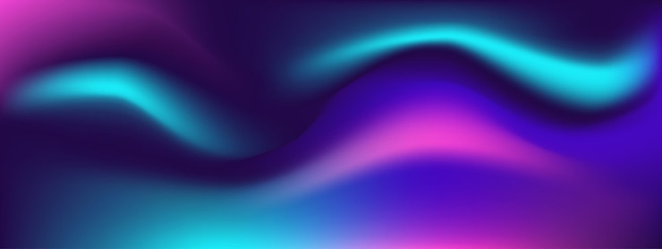 Vector trendy waves fluid blurred gradient background abstraction purple and blue background