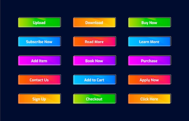 Vector trendy web buttons in gradient style