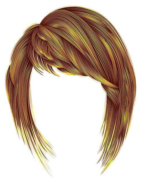 ベクトル 白で隔離の流行の女性の髪