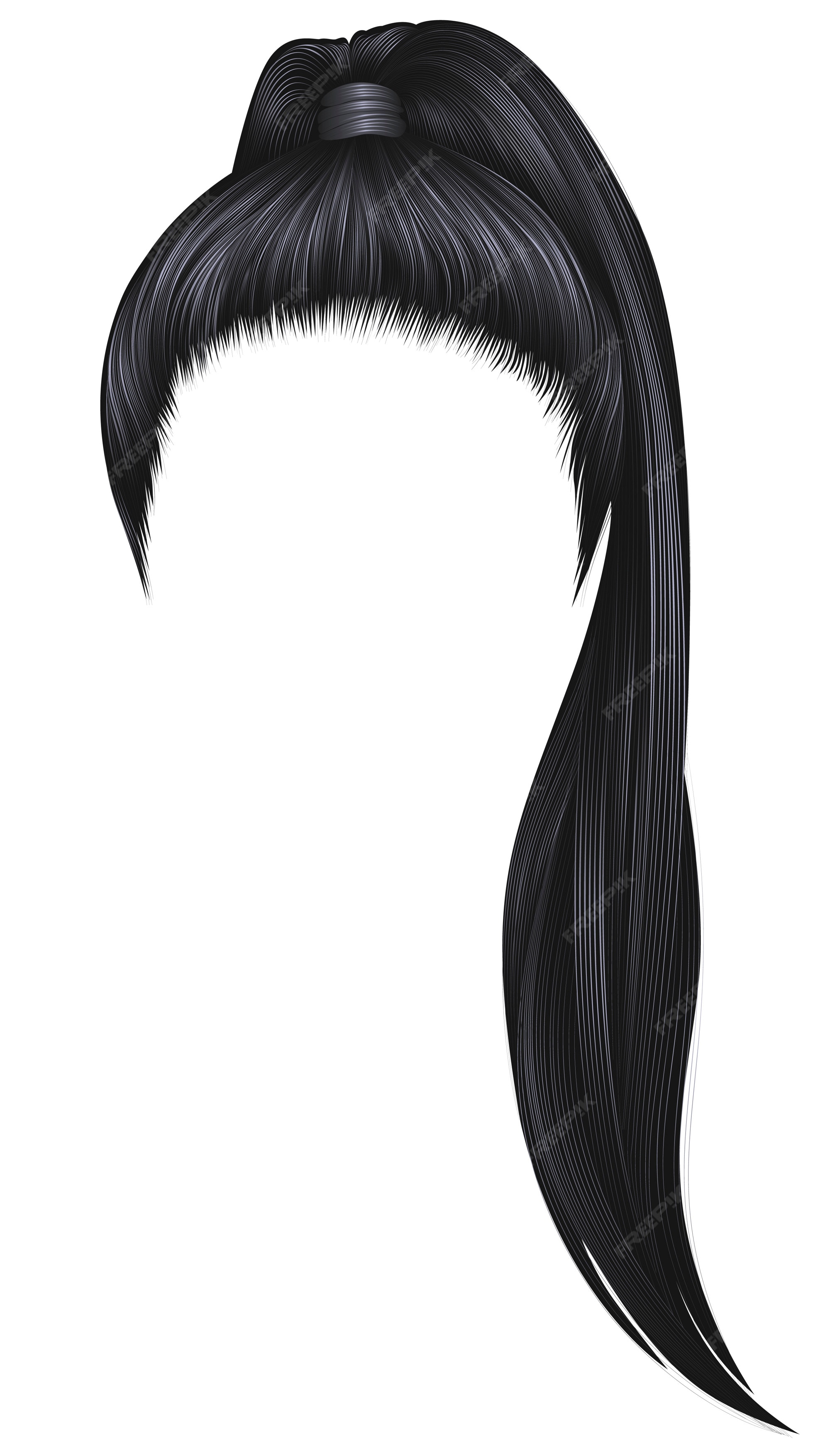 Image of Sleek ponytail hairstyle to draw