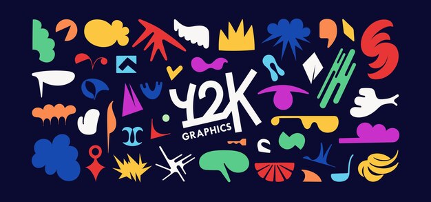 ベクトル y2k デザイン エレメント アブストラクト フォーム オブジェクト アイコン シンボル ベクトル グラフィックス