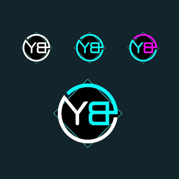 트렌디한 YB 문자 로고 디자인