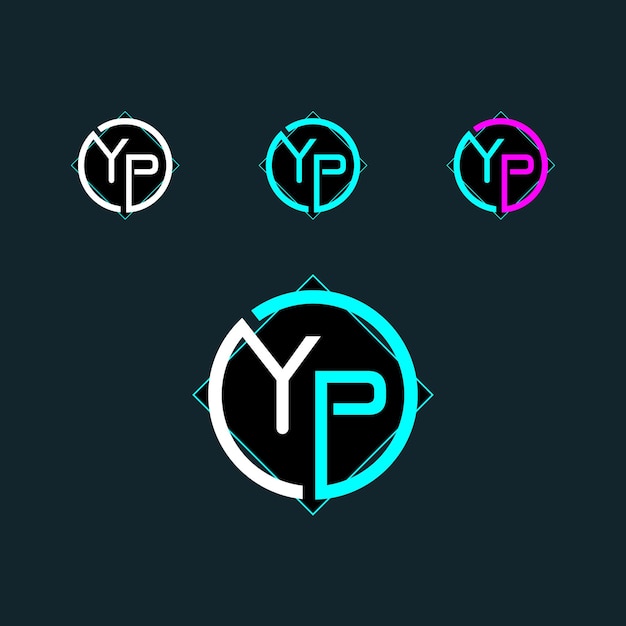 트렌디한 YP 문자 로고 디자인