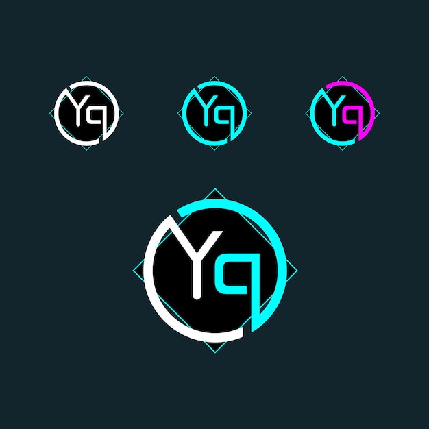 Vector trendy yq letter logo design