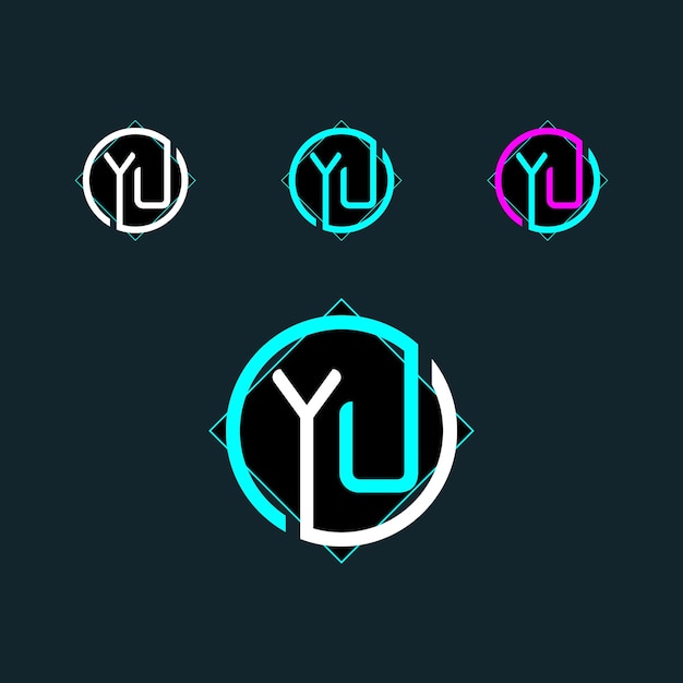 Vector trendy yu letter logo design