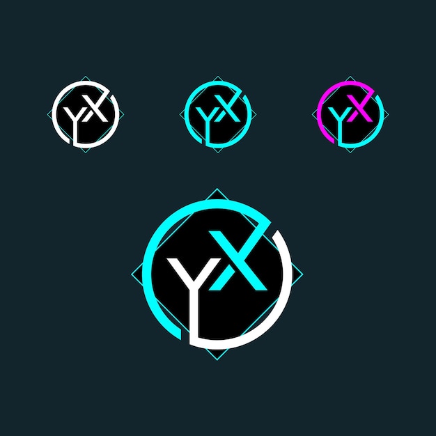 модный дизайн логотипа буквы YX