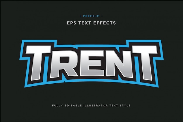 Trent mascot sports text effect - Editable sports vector text style