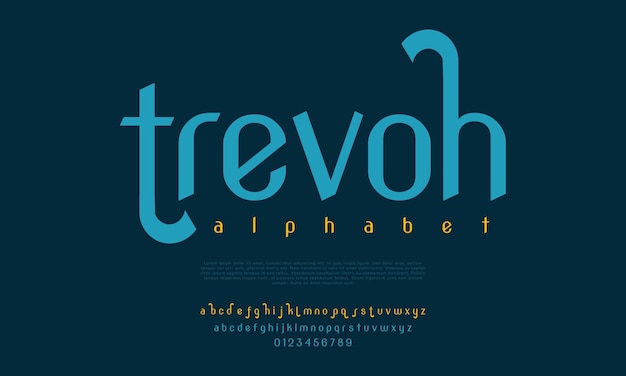 Trevoh creative modern urban alphabet font Digital abstract moslem futuristic fashion sport minimal