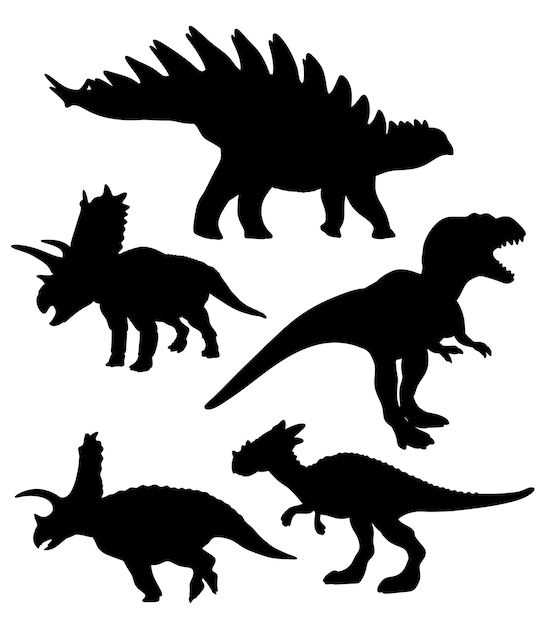 Вектор trex силуэт динозавра-рептилии