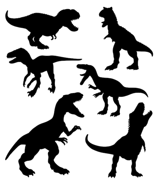 Vector trex dinosaur reptilian animal silhouette