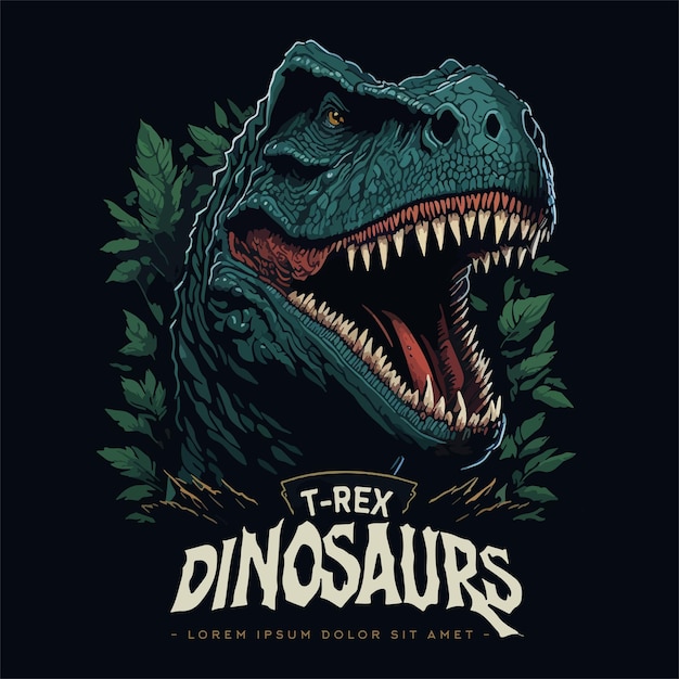 Vector trex distro tshirt design