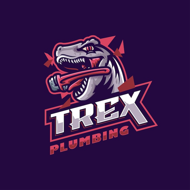 Vettore design del logo trex con il vettore