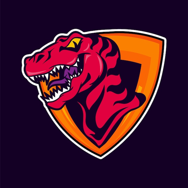 Vector trex mascot logo esport design