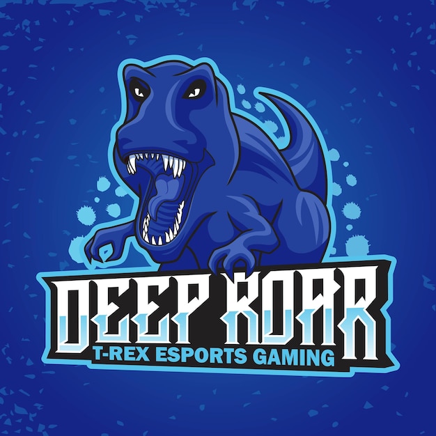 Trex roar mascot-logo