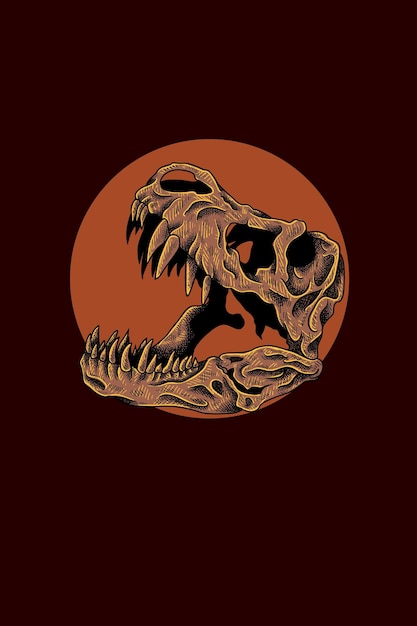 Trex schedel vectorillustratie