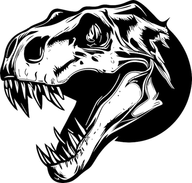 Trex Skull zwart monochroom logo