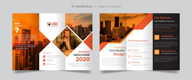 Vector tri-fold brochure sjabloon