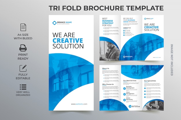 Vector tri fold brochure template concept