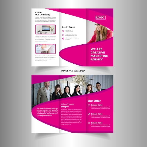 Tri Fold Brochure Vector Template Design