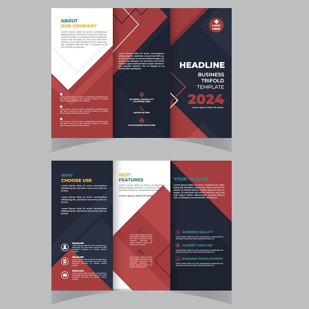 Tri-fold brochureontwerp Blauwgroen oranje bedrijfssjabloon voor tri-fold flyer Layout met