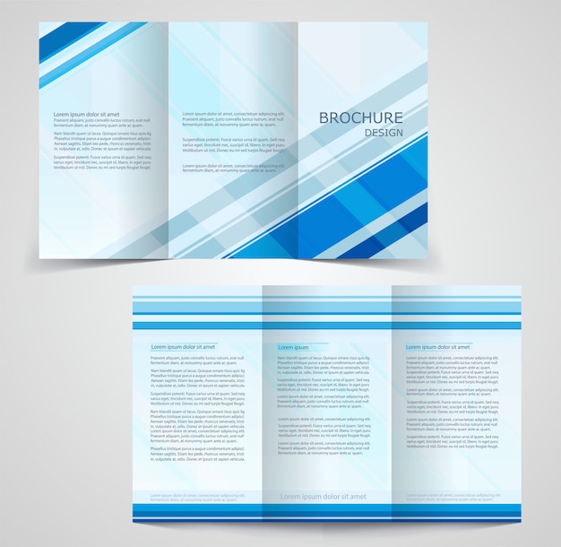 Tri-fold business brochure template, two-sided template design