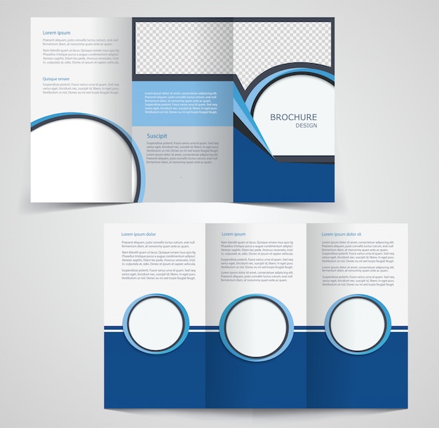 Tri-fold business brochure template, two-sided template design