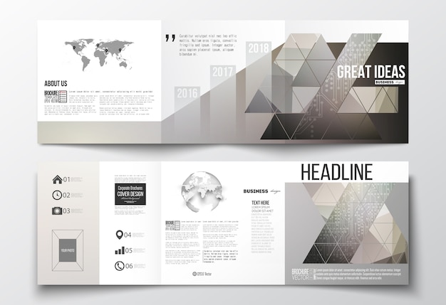 Vector tri-fold design brochures