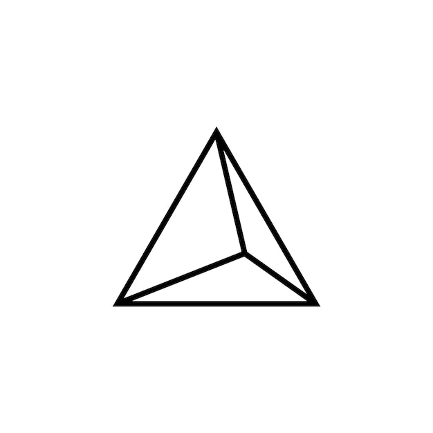 Треугольник 3d значок векторного шаблона иллюстрации дизайн логотипа