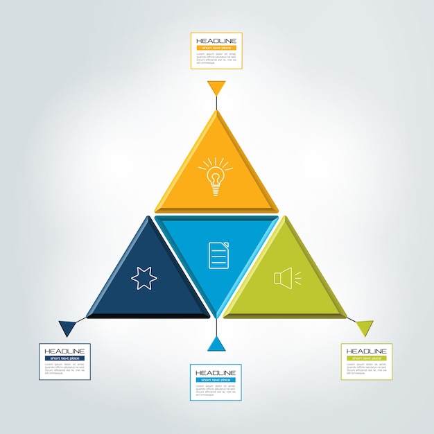 Grafico infografico a triangolo a 4 fasi illustrazione vettoriale