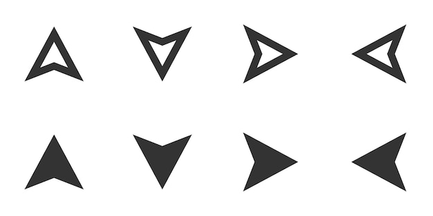 Triangle arrows icon set Vector illustration