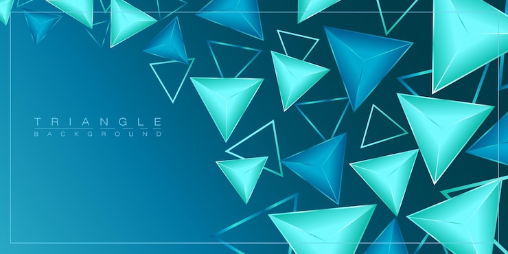 Vector triangle background 3d effect vector blue