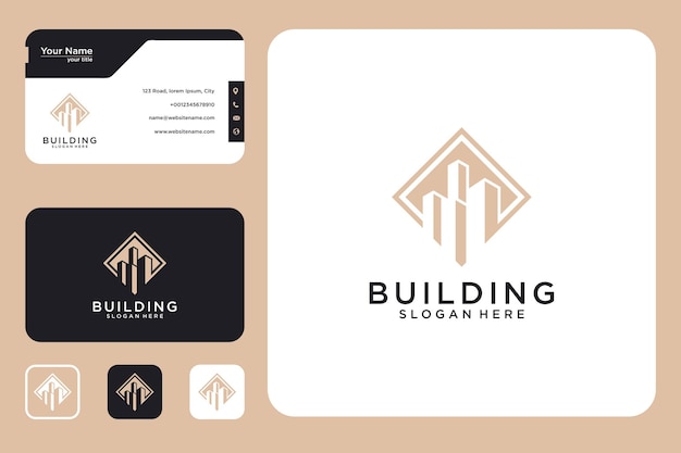 Triangle building logo design and business card