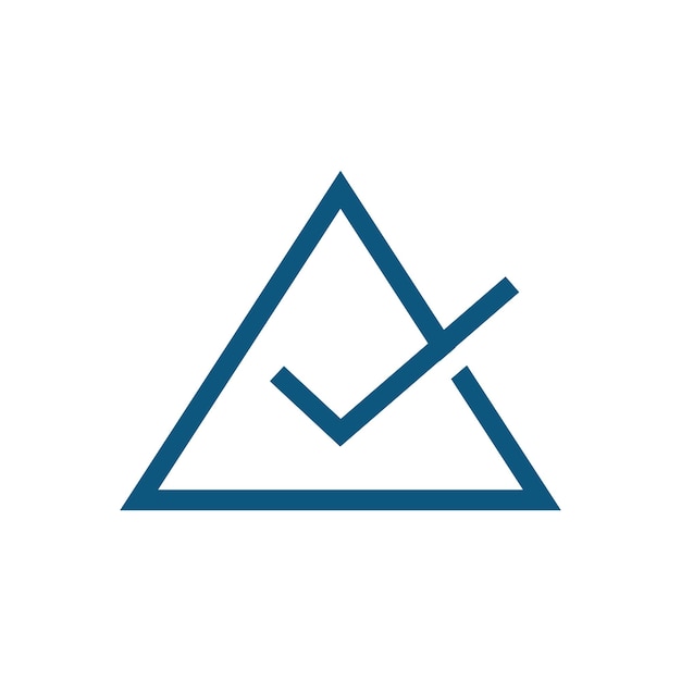 triangle check mark check list icon vector design templates