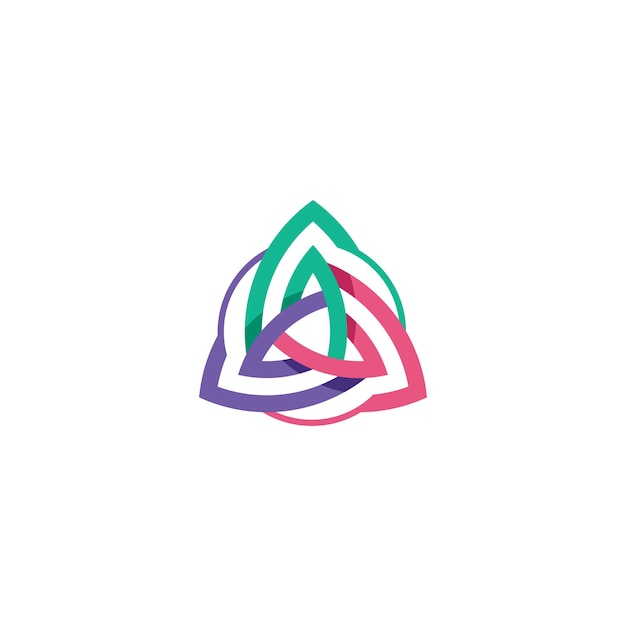 Vettore triangolo e modello di disegno vettoriale logo astratto colorato