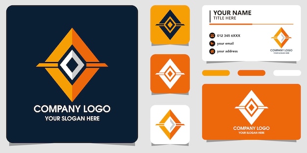 Triangle company logo with line and bussiness card