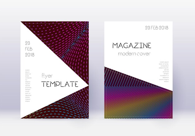 Triangle cover design template set rainbow abstra