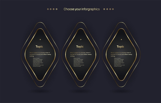 Triangle in dark Premium button, option, chart and process button design. and premium dark banner