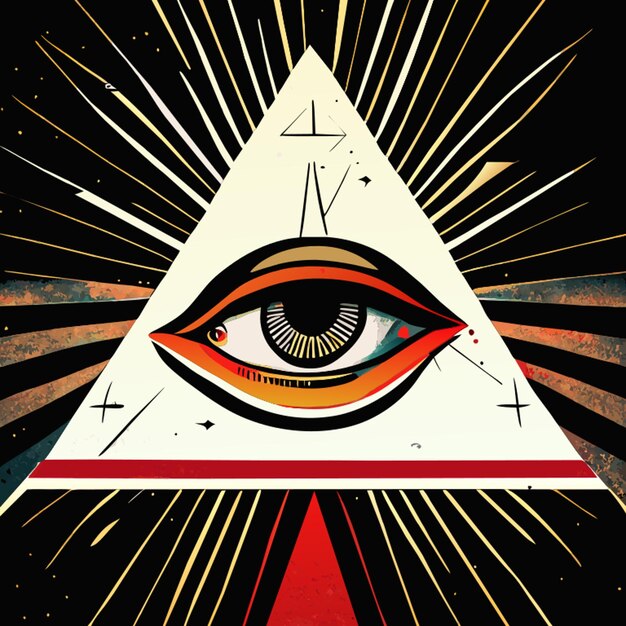 Triangle eye in space egypt vector illustration flat