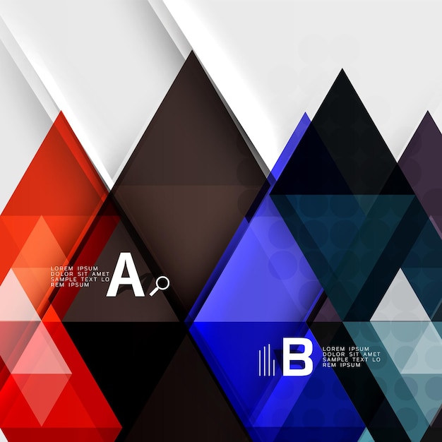 Triangle geometric infographic banner vector template background for workflow layout diagram number options or web design