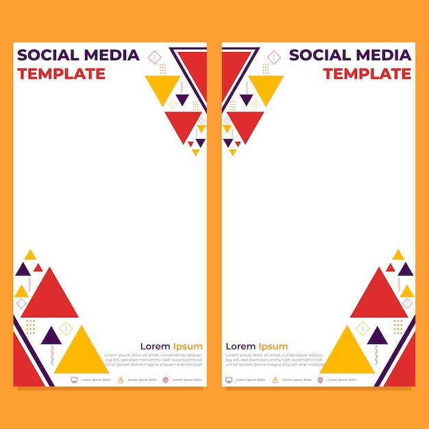 triangle geometric shape social media story template design